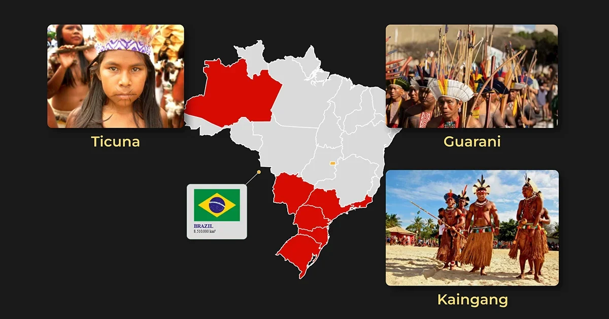 The three largest indigenous surviving groups in Brazil.